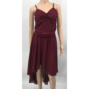 Balera Adult XL Burgundy Red Dance Costume High Low Sleeveless Dress